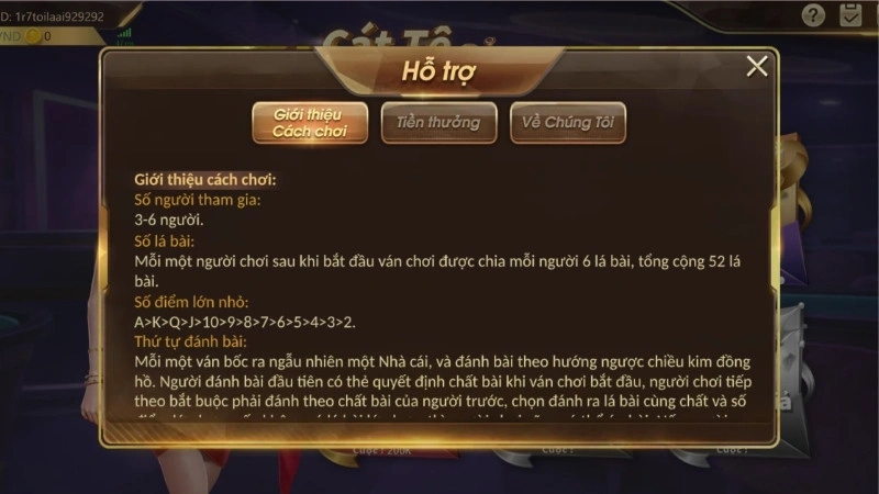 Hướng dẫn cách chơi rõ ràng