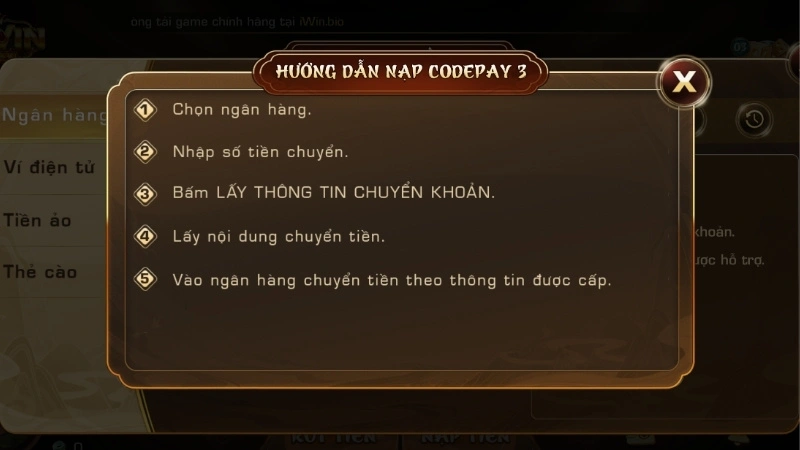 Hướng dẫn chi tiết từng bước nạp tiền iWinclub