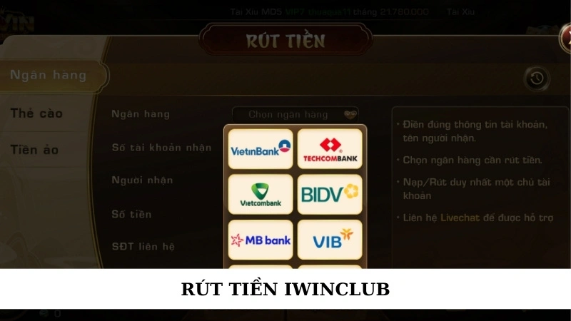 rút tiền iWinclub