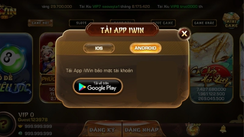 Tải xuống ứng dụng iWinclub cho người dùng di động